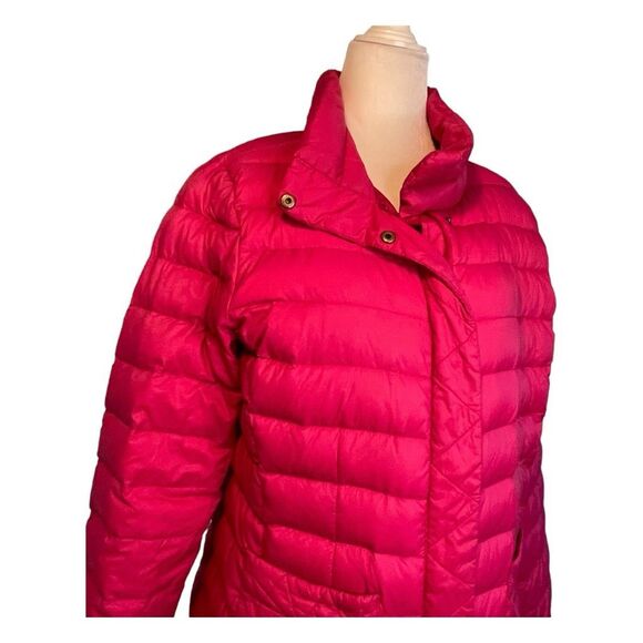 Vintage Land's End Quilted Puffer Jacket Hot Pink Down Packable Coat S - Picture 2 of 7